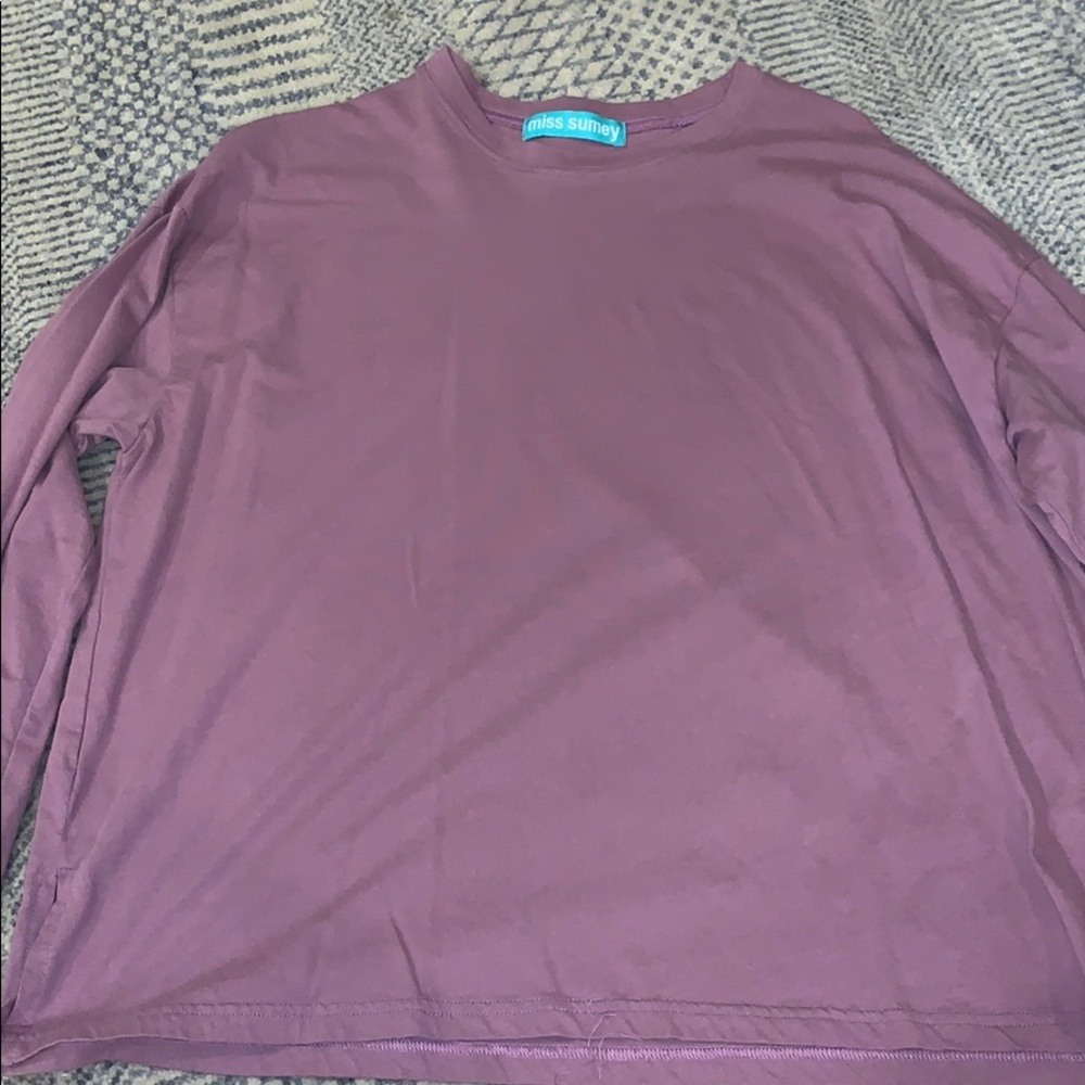 Omg Sleeve Purple Tee